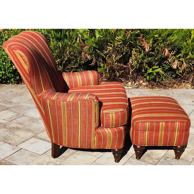 D R Kincaid Armchair & Ottoman Set For Sale In Miami - Image 6 of 10