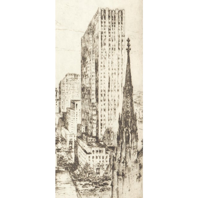 Anton Schutz "Radio City" (30 Rock) 1939 New York Etching by Anton Schutz For Sale - Image 4 of 7