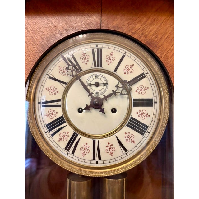 Antique Carved Walnut Regulator Striking Wall Clock, Vienna, Austria, 1860 For Sale - Image 17 of 18