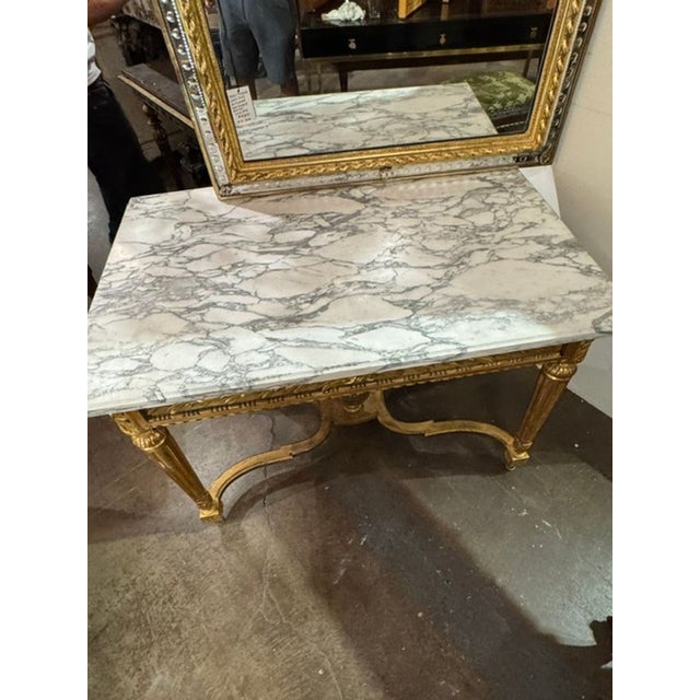 19th Century Fine 19th C. French Louis XVI Giltwood Center Table For Sale - Image 5 of 7