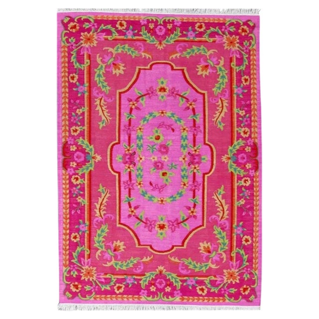Bessarabian Style Floral Flat Kilim Rug For Sale
