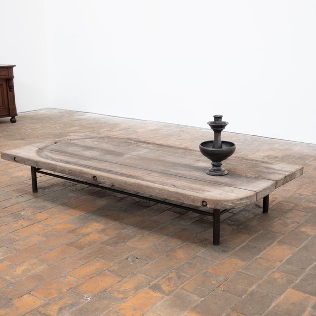 Wood Primitive Coffee Table in Oak, 1880 For Sale - Image 7 of 9