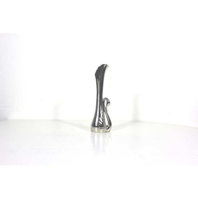 Vintage Silverplate Swan Bud Vase Art Nouveau Style For Sale - Image 6 of 12