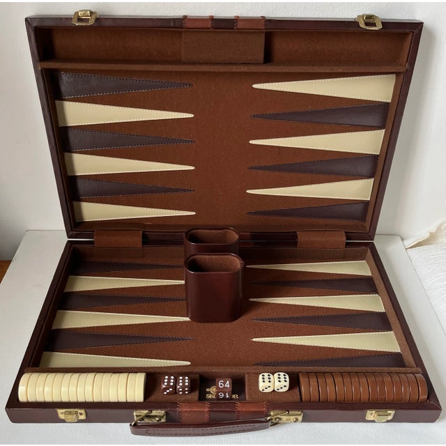 1970s Vintage Large 23". Backgammon Set-Bakelite Markers-Complete For Sale - Image 5 of 6