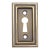 Vintage 2.062 In. Brass Plated Steel Keyhole Cover Plate For Sale