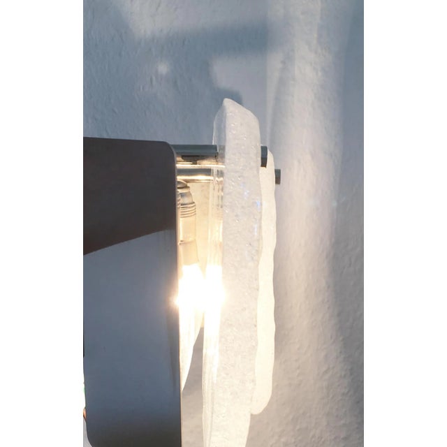 Mid-Century Modern Ice Glass Sconce from Kalmar Franken KG, 1960s For Sale - Image 3 of 18