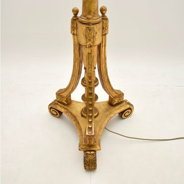 Antique Victorian Gilt Wood Floor Lamp, 1890 For Sale - Image 6 of 9