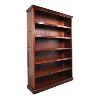 Vintage Walnut Bookcase with Paneled Sides, 1930s For Sale