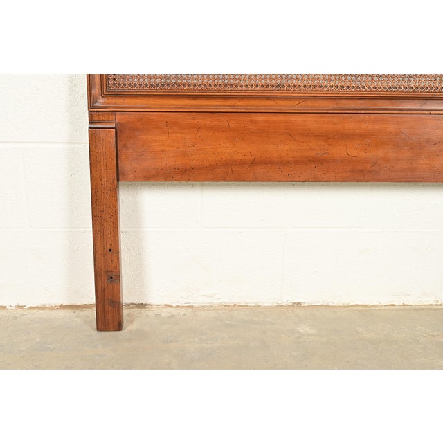 Henredon French Provincial Louis XV Carved Walnut and Cane Twin Size Headboards, Pair For Sale In South Bend - Image 6 of 9