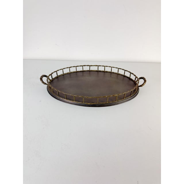 Mid-century Italian brass tray, 1950s Intact and in good condition. Width 58 cm, depth 36 cm, height 6 cm.