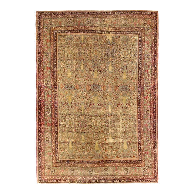 Pasargad DC Antique Beige Fine Hand Knotted Persian Kermanshah Rug For Sale