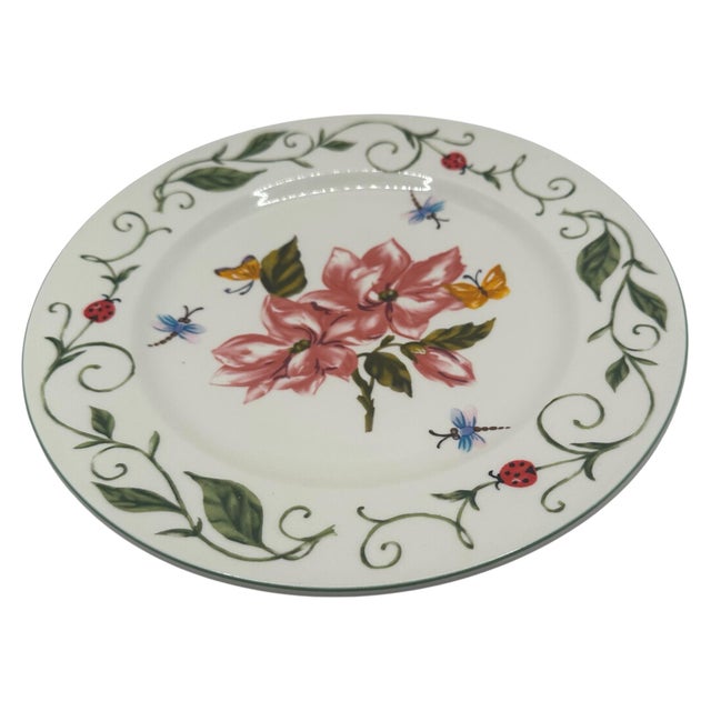 Vintage Botanical Garden Dinner Plates - A Pair For Sale - Image 11 of 12
