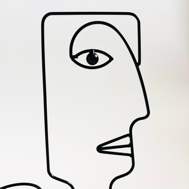 Late 20th Century Memphis Style Postmodern Metal Face Candle Holder For Sale - Image 5 of 11