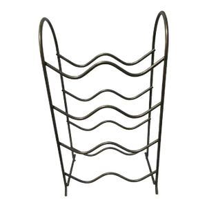 Late 20th Century Modern Wavy Metal 8 Bottle Countertop Wine Rack