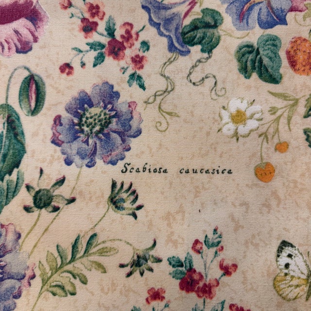 Vintage Berry Butterfly Botanical Screen Print Upholstery Fabric, 6 Yards For Sale - Image 4 of 11
