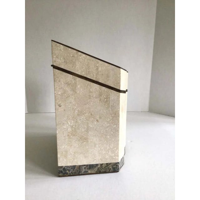 1980s 1980s Tesellated Stone and Brass Inlayed Tall Box For Sale - Image 5 of 10