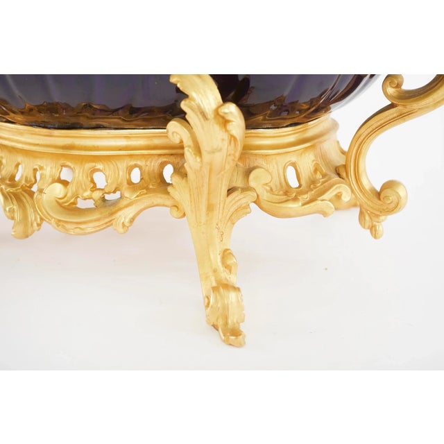 19th Century 19th Century Gilt Gold Porcelain/Bronze Mounted Centerpiece For Sale - Image 5 of 8