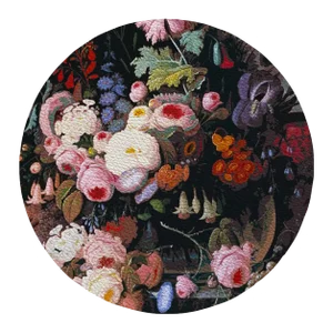 Nicolette Mayer Lemon Glass Floral Multicolor 16" Round Pebble Placemats, Set of 4