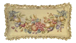 Aubusson Handwoven Wool Throw Pillow