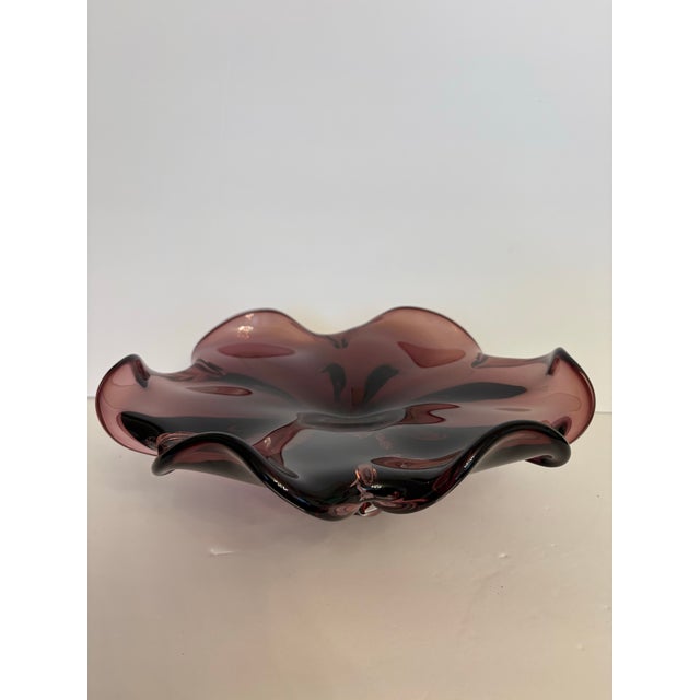 Contemporary 1990’s Royal Gallery Art Glass Amethyst Color Scheme With Clear Base For Sale - Image 3 of 5