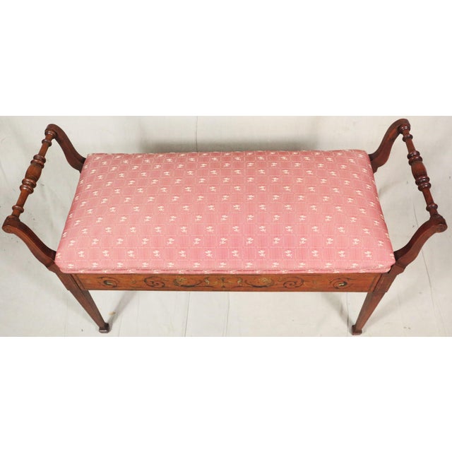 An English Edwardian period music bench referred to as a "duet bench" because of its double seat. It dates from the...
