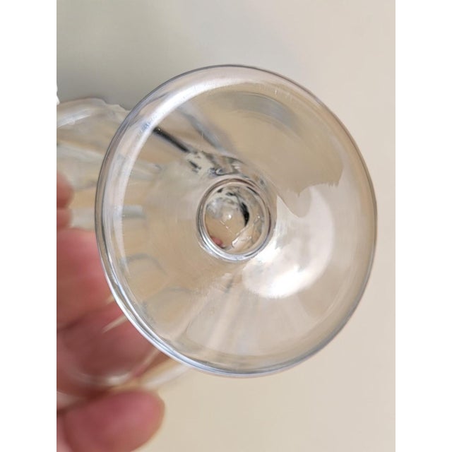 1920s Vintage Crystal Wine Glasses with Rex Pattern from Baccarat, 1920s, Set of 9 For Sale - Image 5 of 10