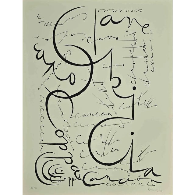 Rafael Alberti, Letter C, Lithograph, 1972 For Sale