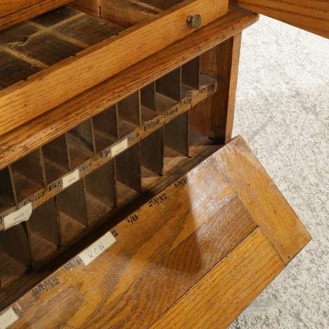 1900 - 1909 Early 20th Century Oak Machinist Chest / Cabinet For Sale - Image 5 of 6