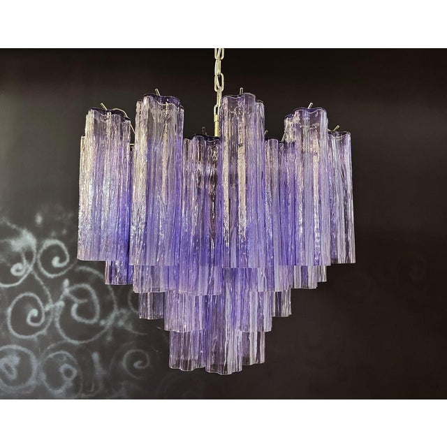 Mid-Century Modern Murano Glass Tube Chandelier, 1990s For Sale - Image 3 of 18