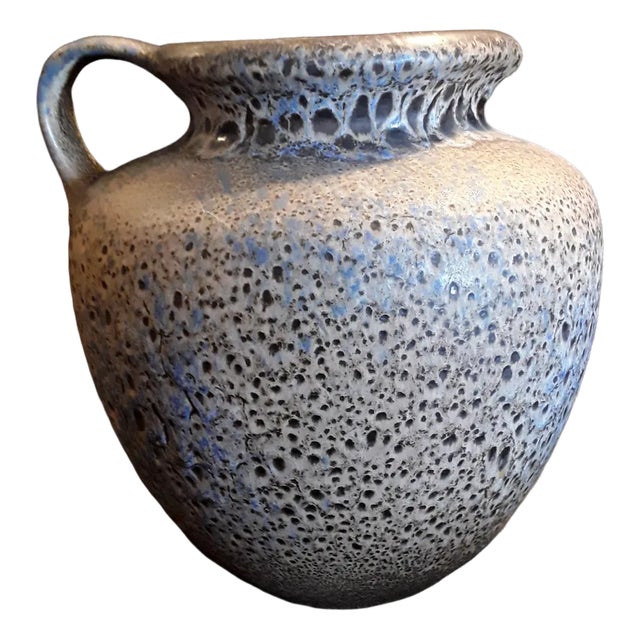 German Bulbous Fat Lava Style Ceramic 606-24 Vase, 1970s For Sale