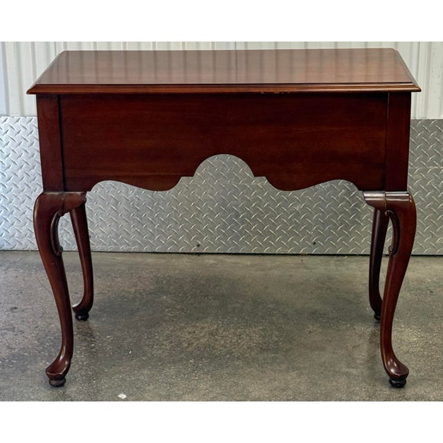 Vintage Gordon’s Fine Furniture Solid Cherry Georgian Lowboy For Sale - Image 4 of 12