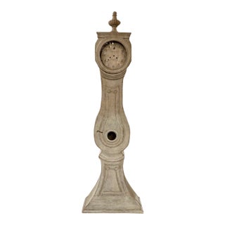 19th Century Swedish Gustavian Painted Grandfather Clock For Sale