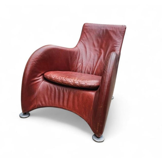Brown Leather Lounge Chair by Gerard Van Den Berg for Montis, 1990s For Sale - Image 17 of 18