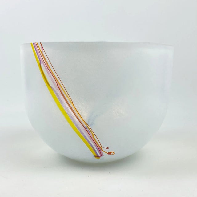 Bertil Vallien Large Bertil Vallien Kosta Boda Swedish Art Glass Bowl For Sale - Image 4 of 13