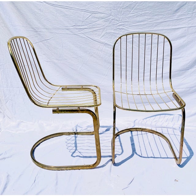 Gastone Rinaldi Style Brass Cantilever Chairs a Pair Chairish