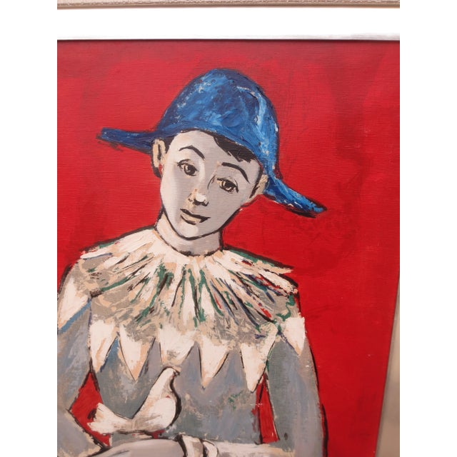 T Sabat Oil on Canvas Harlequin With Dove Circa 50s' For Sale In New York - Image 6 of 8