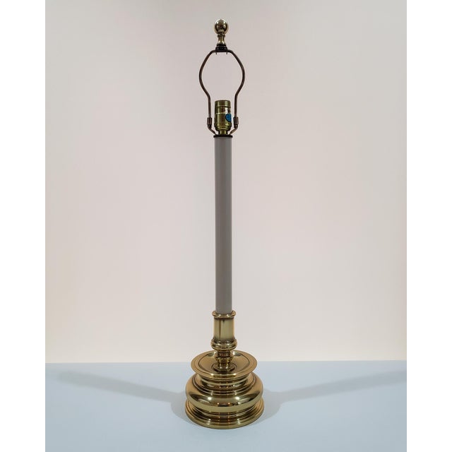 Vintage Stiffel Brass Buffet Candlestick Lamp With Linen Shade Chairish