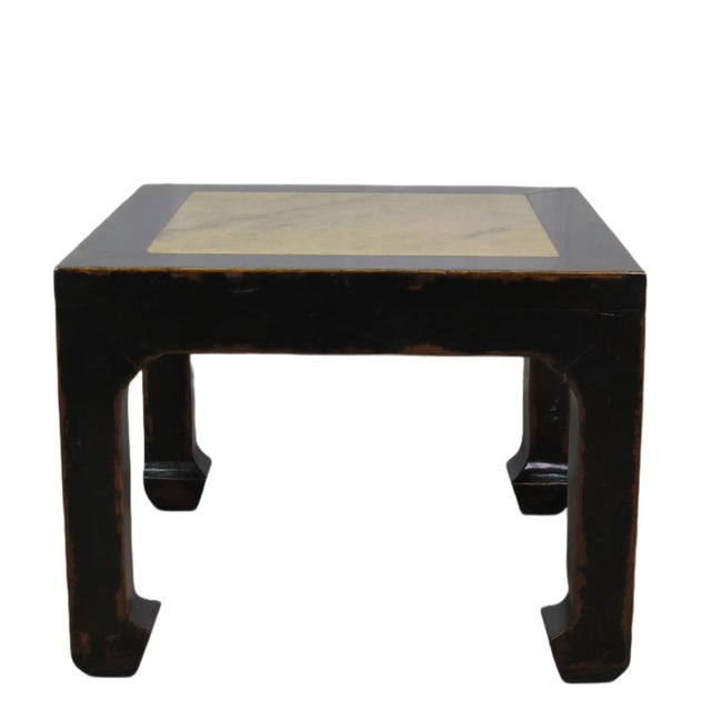This vintage square Asian table features naturel textured marble top and a simple and elegant design. The small size makes...