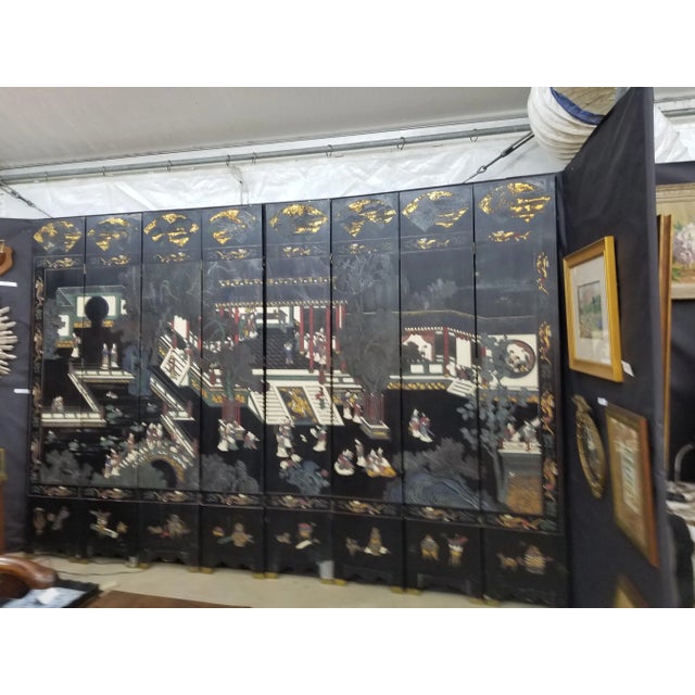 Wood Antique Coromandel Screen For Sale - Image 7 of 11