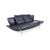 1600 2-Seater Sofa, Lounge Chair and Coffee Table in Glass and Dark Blue Leather from Rolf Benz, Set of 3 For Sale - Image 9 of 18