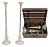 Vintage 43" Tall Baroque Silver Plated Collapsible Floor Candlesticks in Box For Sale
