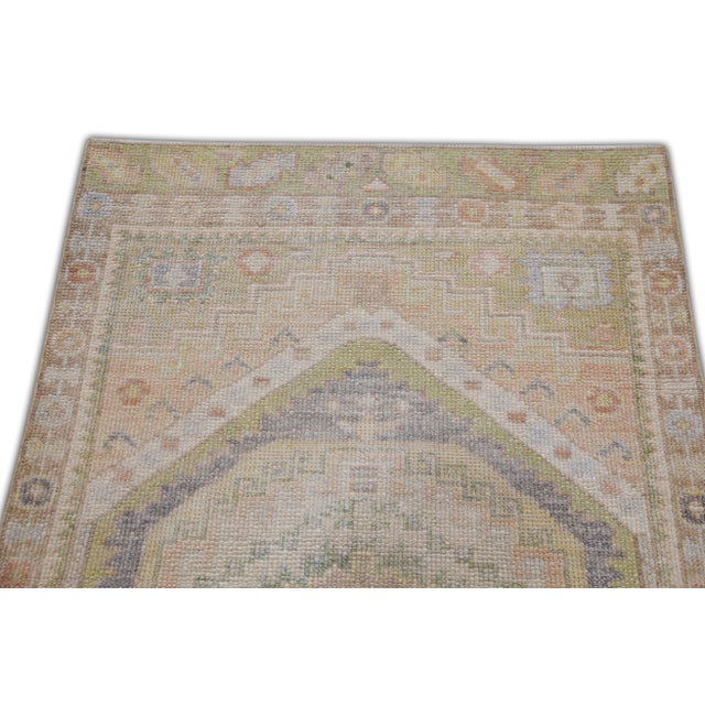 Multicolor Handwoven Modern Turkish Oushak Rug 2'11" X 4'9" For Sale - Image 4 of 6