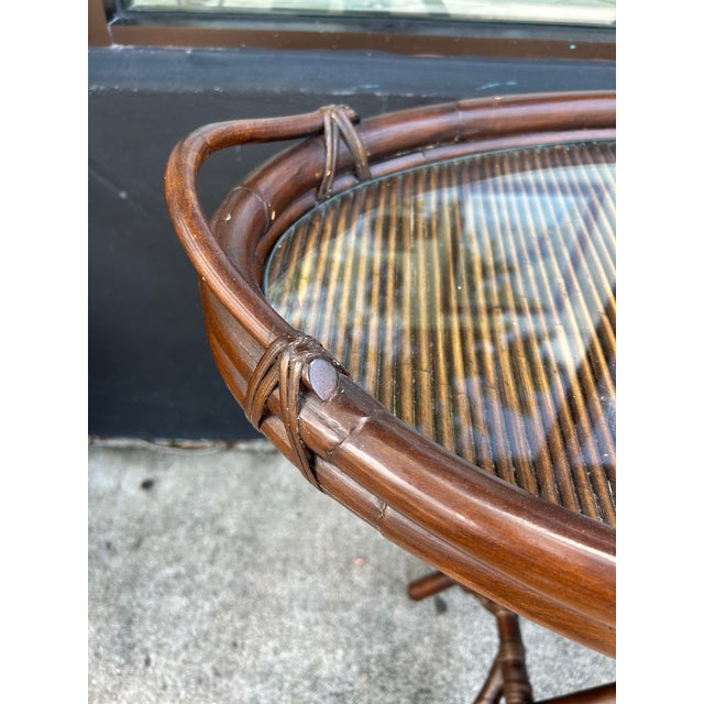 English Vintage British Colonial Style, Bamboo Tray Table or Bar. For Sale - Image 3 of 7