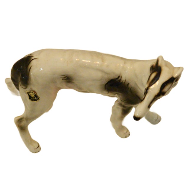 White 1950s Austrian Porcelain Borzoi Wolfhound Figurine by E&r Golden Crown For Sale - Image 8 of 10