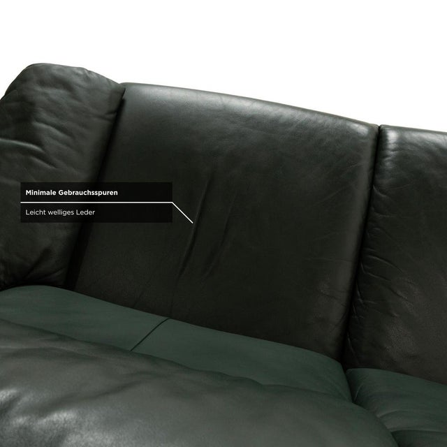 Green Lugano Two-Seater Sofa in Leather from Erpo For Sale - Image 8 of 13