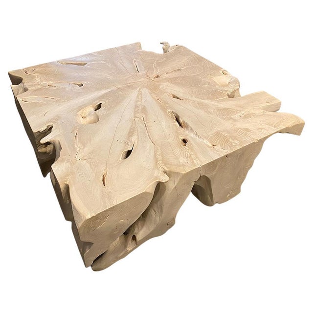 Andrianna Shamaris Bleached Teak Wood Coffee Table or Console For Sale - Image 15 of 18