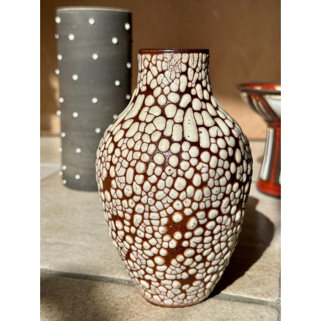 Studio Ceramic Vase with Net Glaze from Albert Kießling, Steinach, Germany, 1960s For Sale - Image 11 of 14