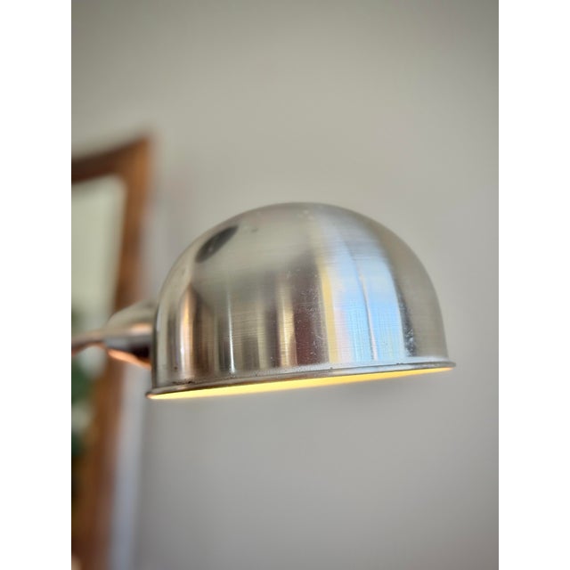 Brown Vintage Mid Century Modern Chrome & Orange Gooseneck Desk Lamp For Sale - Image 8 of 11