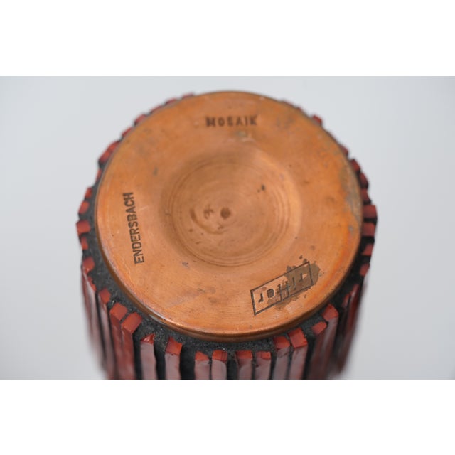 Mid-Century Modern Red and Grey Mosaic Pottery Vase from Ritter, 1960s, Set of 3 For Sale - Image 10 of 12