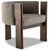 Metal Modern Brass and Grey Boucle Malta 3 Leg Dining Chair by Egg Designs For Sale - Image 7 of 7